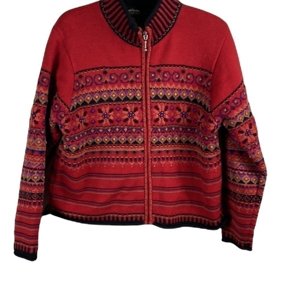 Vintage Icelandic Design Sweater Jacket Size L - Picture 6 of 10